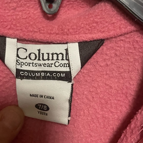 Columbia Fleece Jacket Girls Size 7/8 Coral Full‎ Zip - Picture 4 of 5